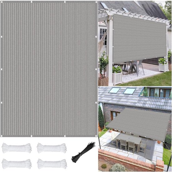 Zonnescherm Waterdicht Schaduwdoek 1 x 2 m Rechthoekig Shade Mesh Zonwering Weefsel Net 98% UV-bescherming voor tuin, balkon, camping, terras, pergola, Roest Rood