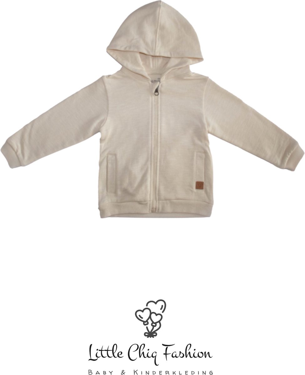Little Chiq Baby Vest beige met capuchon