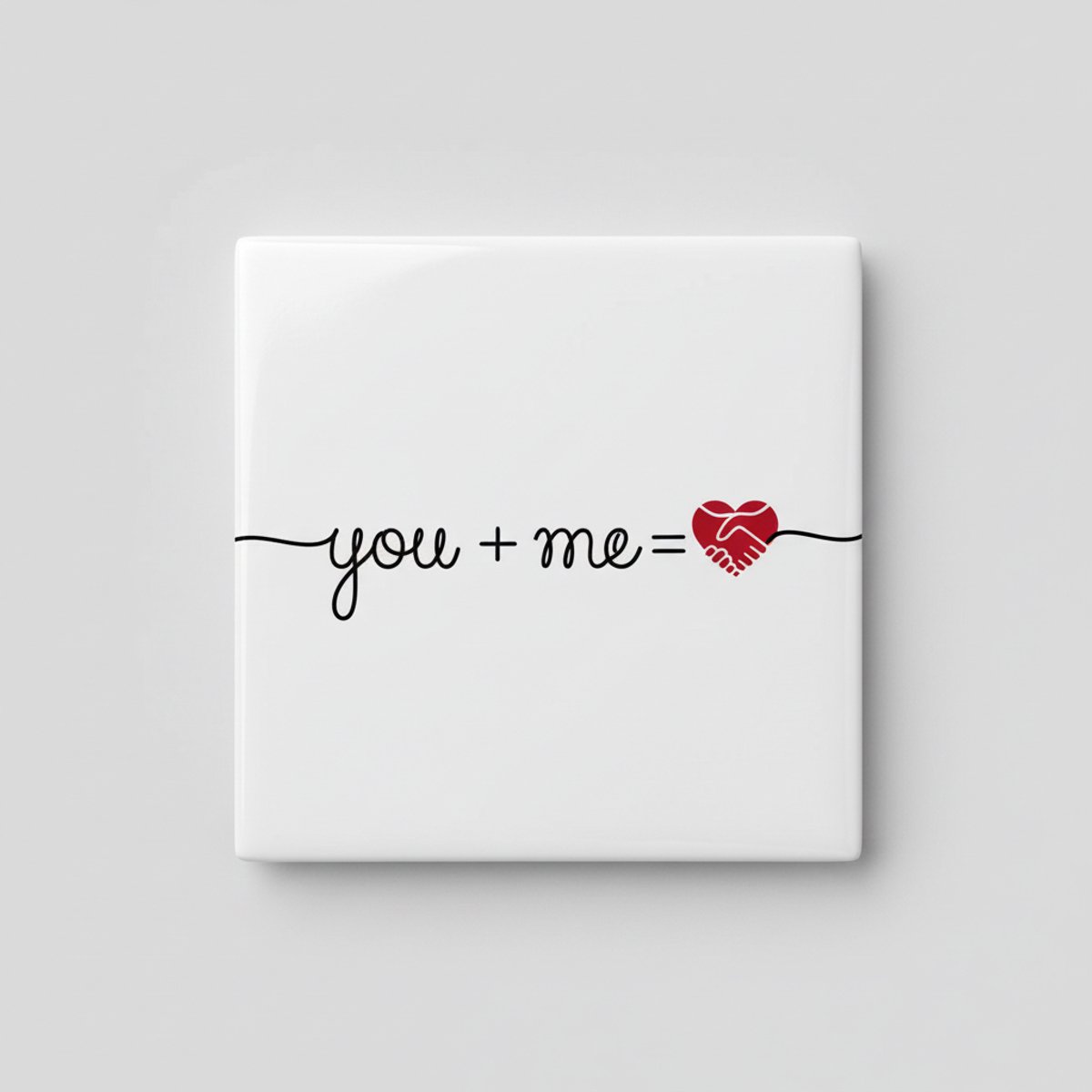 Nevolis You + Me – Romantisch Liefdessymbool Keramische Tegel 15 × 15 cm | Minimalistische Woondecoratie voor Koppels Multi Color