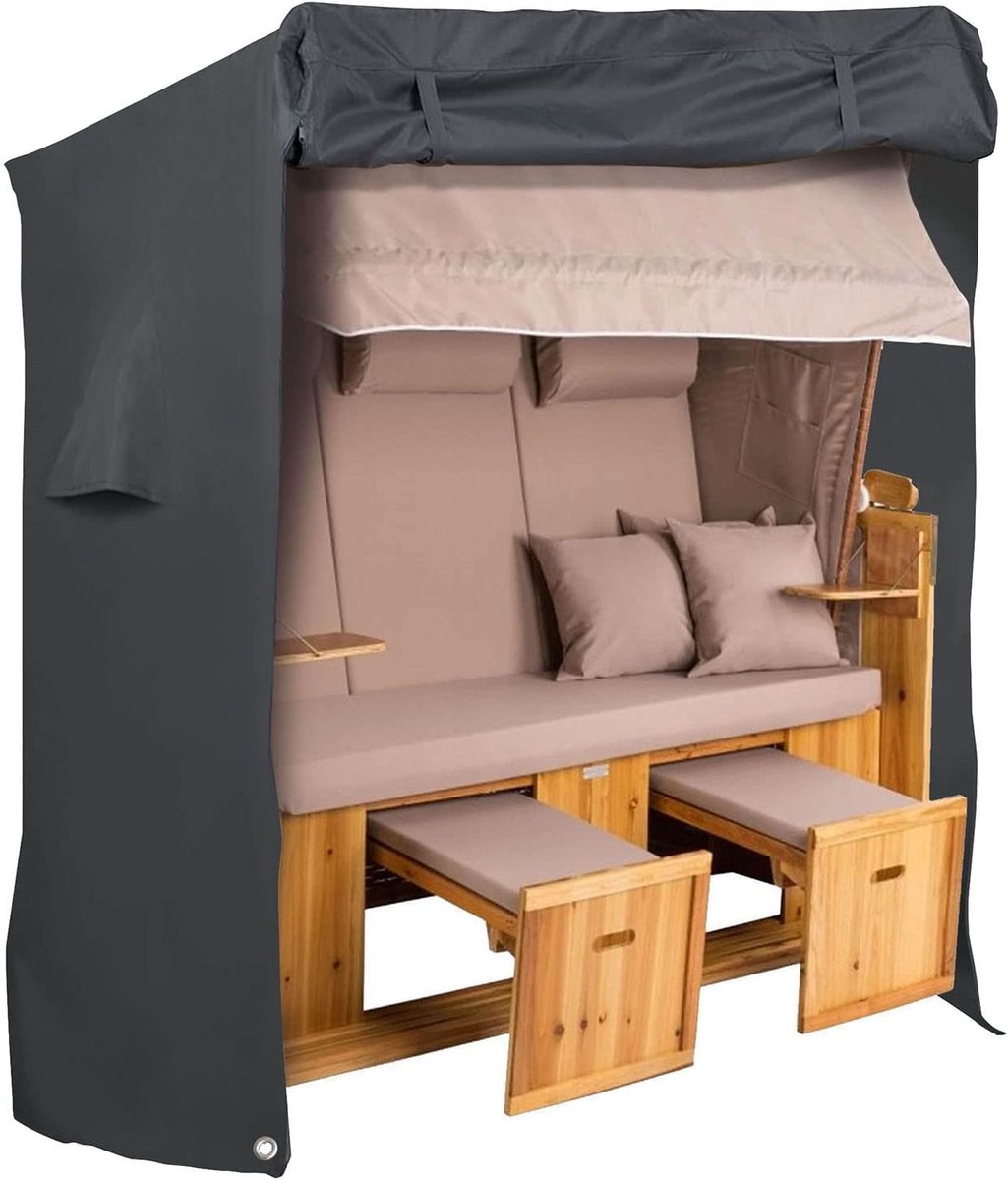 Ferocity Ligstoelhoes - 135 cm x 175 cm x 140 cm - Waterdicht, UV-bestendig - voor de winter - Cordura - Zwart