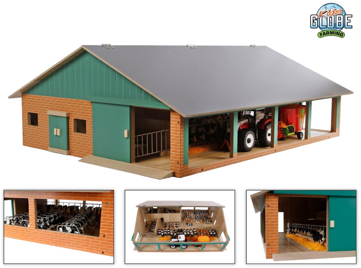 Kids Globe Ligboxenstal Hout Met Melkunit 1:32 — afbeelding 23