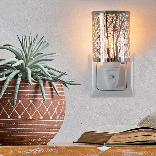 Candle-Brothers Geurbrander - 13,5x7x12 cm - met bomen - wit