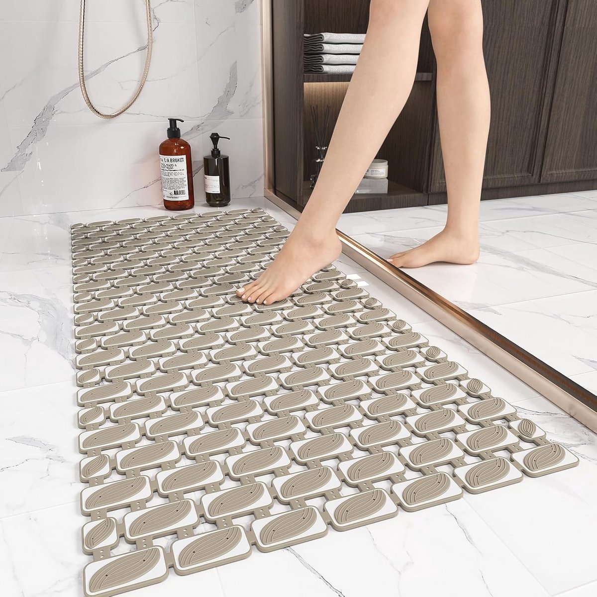 Antislip Douchemat 90 x 40 cm - Schimmelbestendige Badmat met Zuignappen