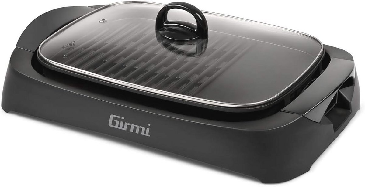 XL Elektrische Grill met Temperatuurinstelling en Deksel van Gehard Glas - 2200 W, Zwart