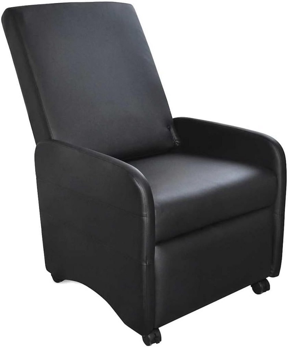 Verstelbare Fauteuil Kunstleer Zwart - Relax Stoel Met Rugleuning En Voetsteun