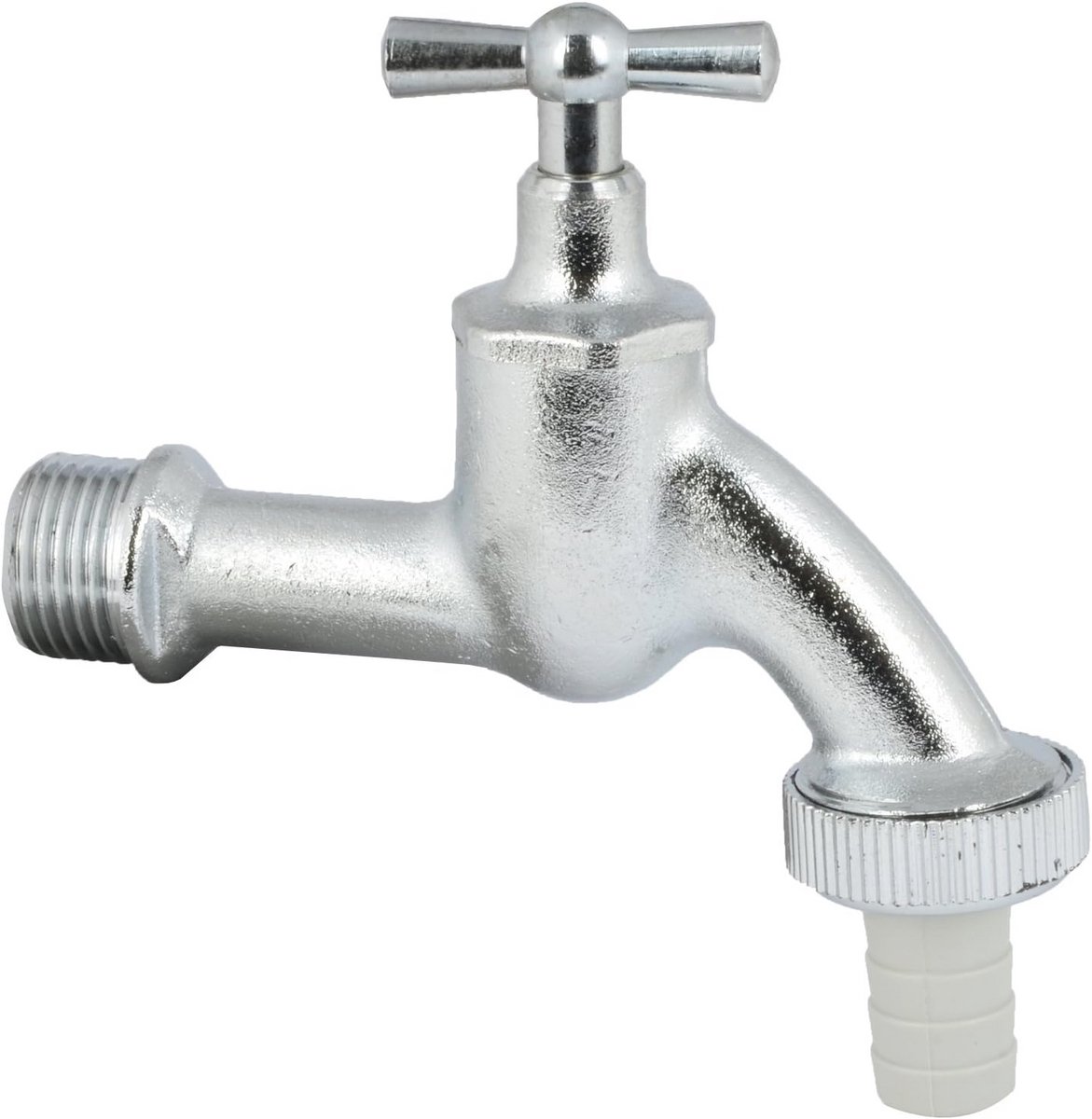Uitloopventiel 3/4 inch met slangschroefverbinding en knevel-bovenstuk