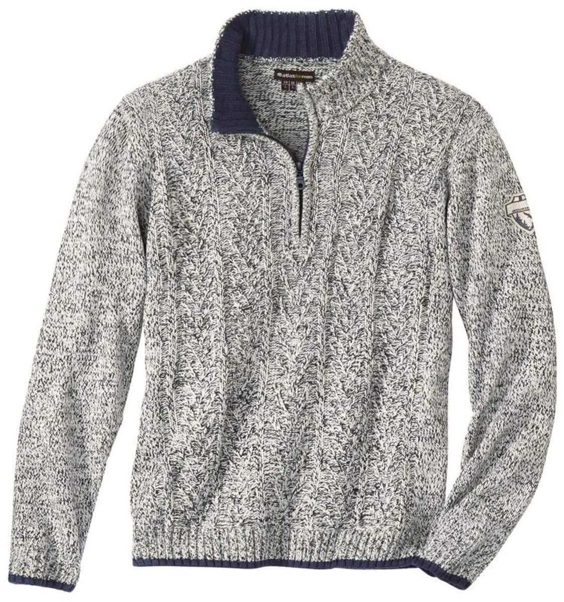 ATLAS FOR MEN - Gebreide schipperstrui met kabelpatroon - Heren - Verkrijgbaar in grote maten - 5XL