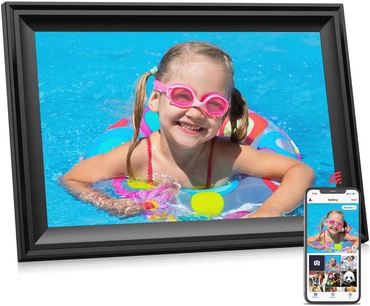Digitale fotolijst 10,1 inch met WiFi, touchscreen en 16 GB opslag