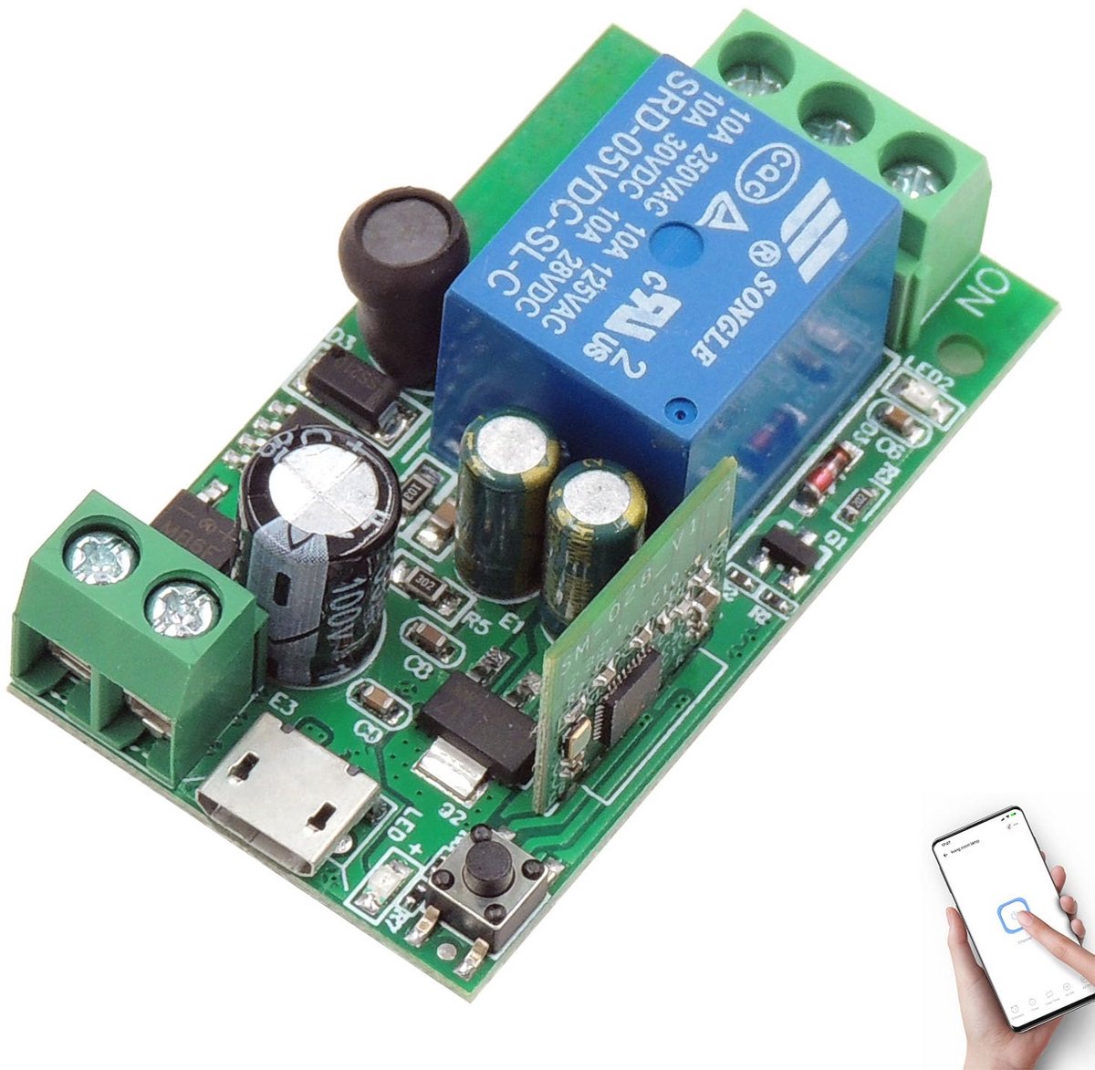 WIFI Smart Switch 1-kanaals Relaismodule voor App Bediening met Alexa/Google Home