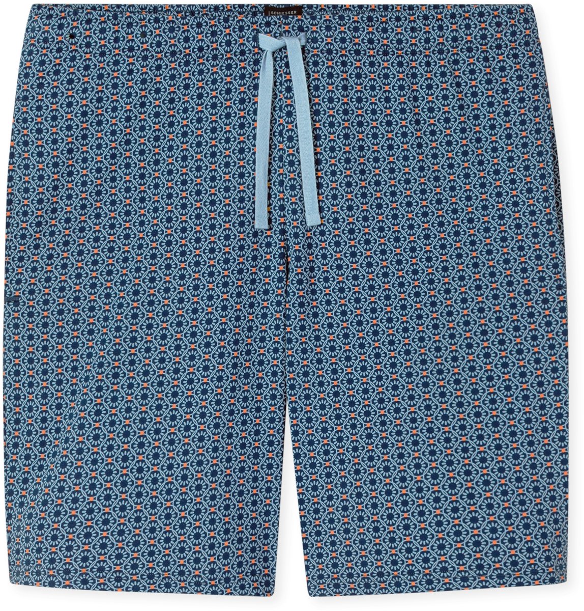 Schiesser pyjamabroek kort jersey navy met printje