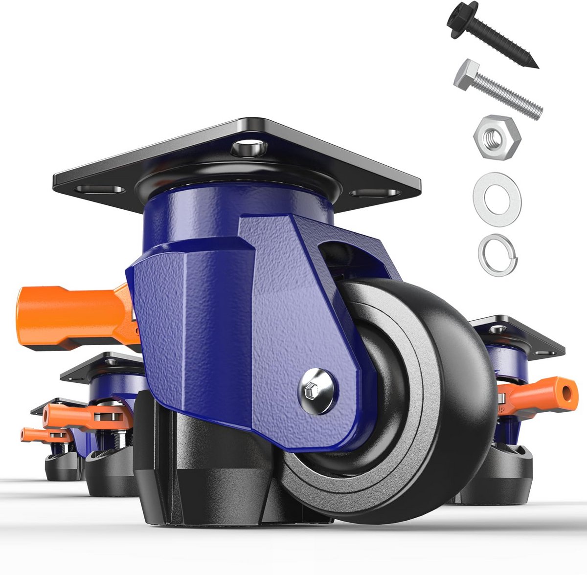 Premium nivelleringsrol met ratelgreep - Heavy duty wielen voor zware meubels en werkbanken