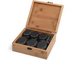 WellTouch Hot Stone Massage Stones Set | 18 Stones | Hot Stone Massage Stone | With Decorative Bamboo Box | Wellness Warm-Treatment | Massage Therapy