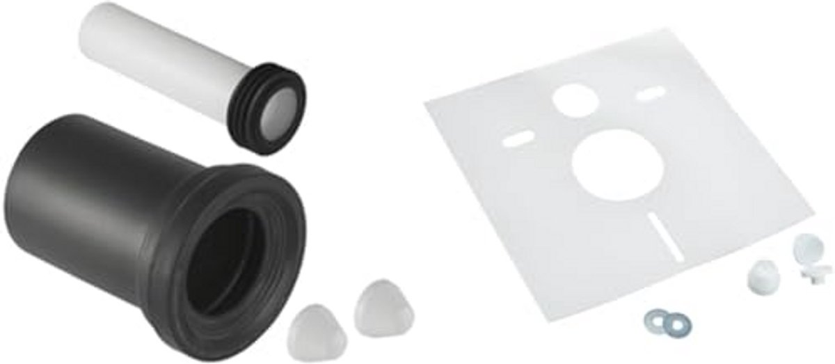 Aansluitset voor Wandtoilet met Geluidsisolatie - D90/110, 180 mm, Wit