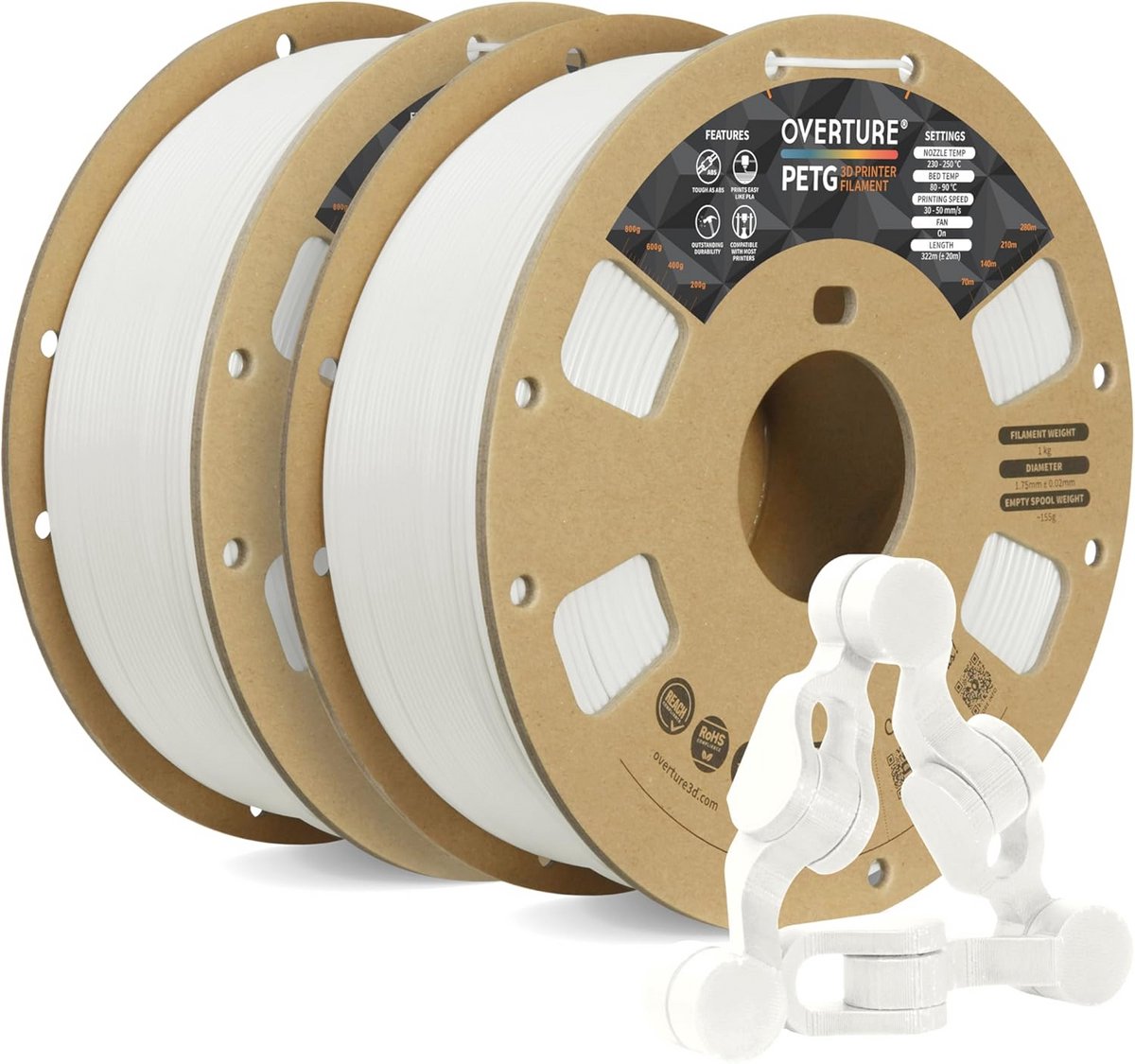 Duurzaam PETG-filament 1,75 mm voor 3D-printers - 2 kg spoel