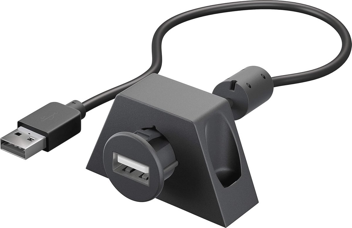 USB 2.0 Hi-Speed verlengkabel met montagehouder 1,2 m zwart