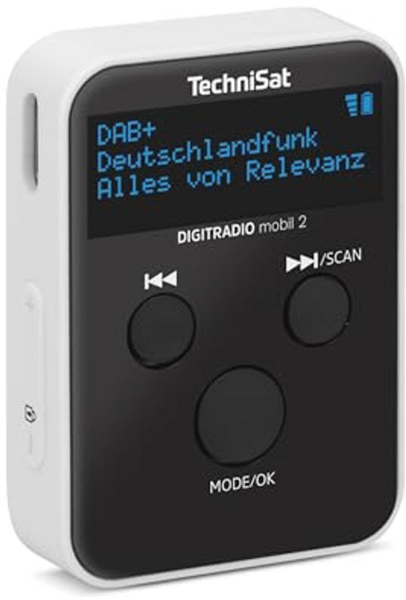 Draagbare DAB+/FM mini-radio met oplaadbare accu, OLED-display en hoofdtelefoon