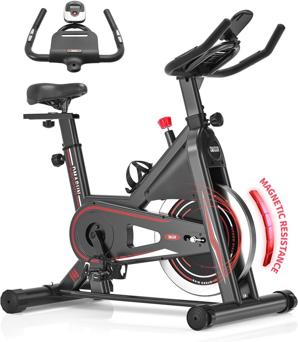 Hometrainer met magnetische weerstand en LCD-monitor voor cardiotraining
