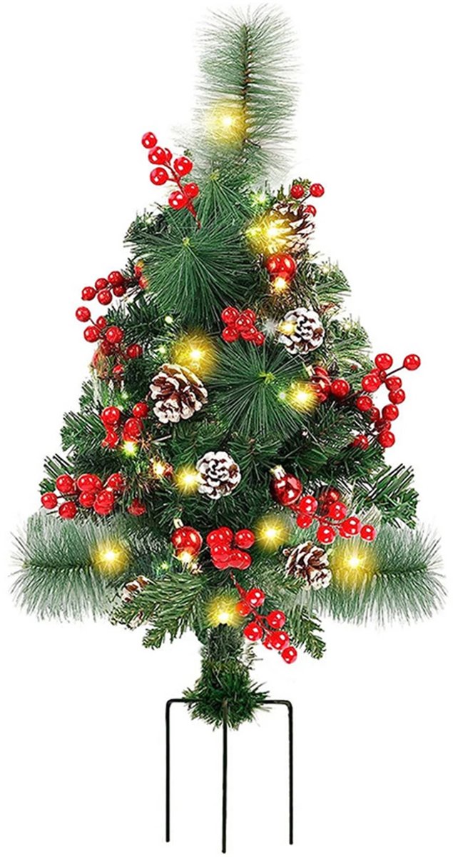 LED Kerstboom - Met Standaard - 1FT - Rode Bessen/Kegels, Buiten Decoratie