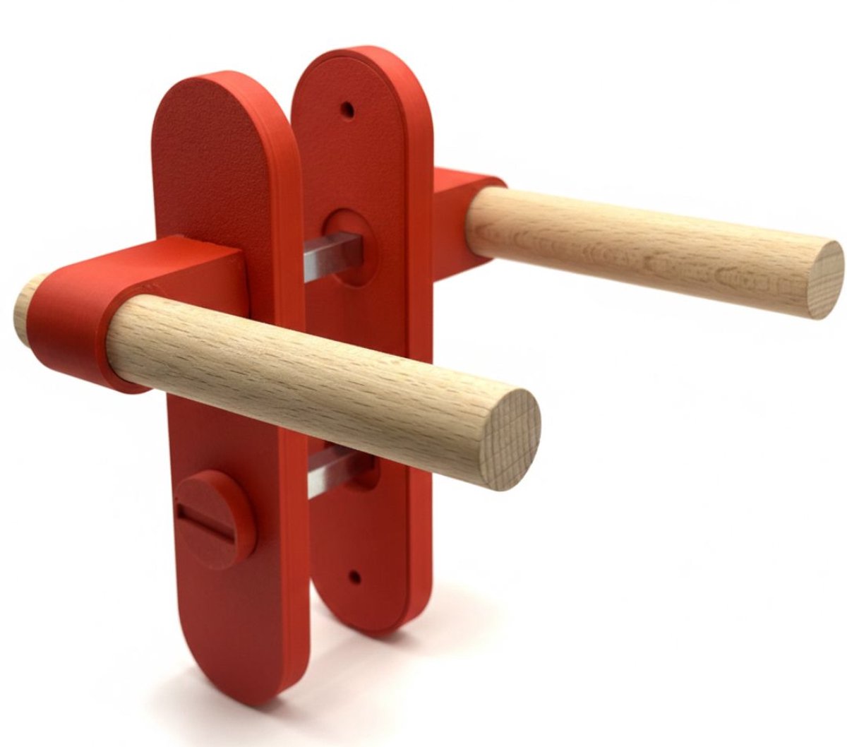 Home 3D® Deurklink Rood - Langschild met WC Slot - Voor Toilet en Badkamer - Ontworpen en Gemaakt in Nederland