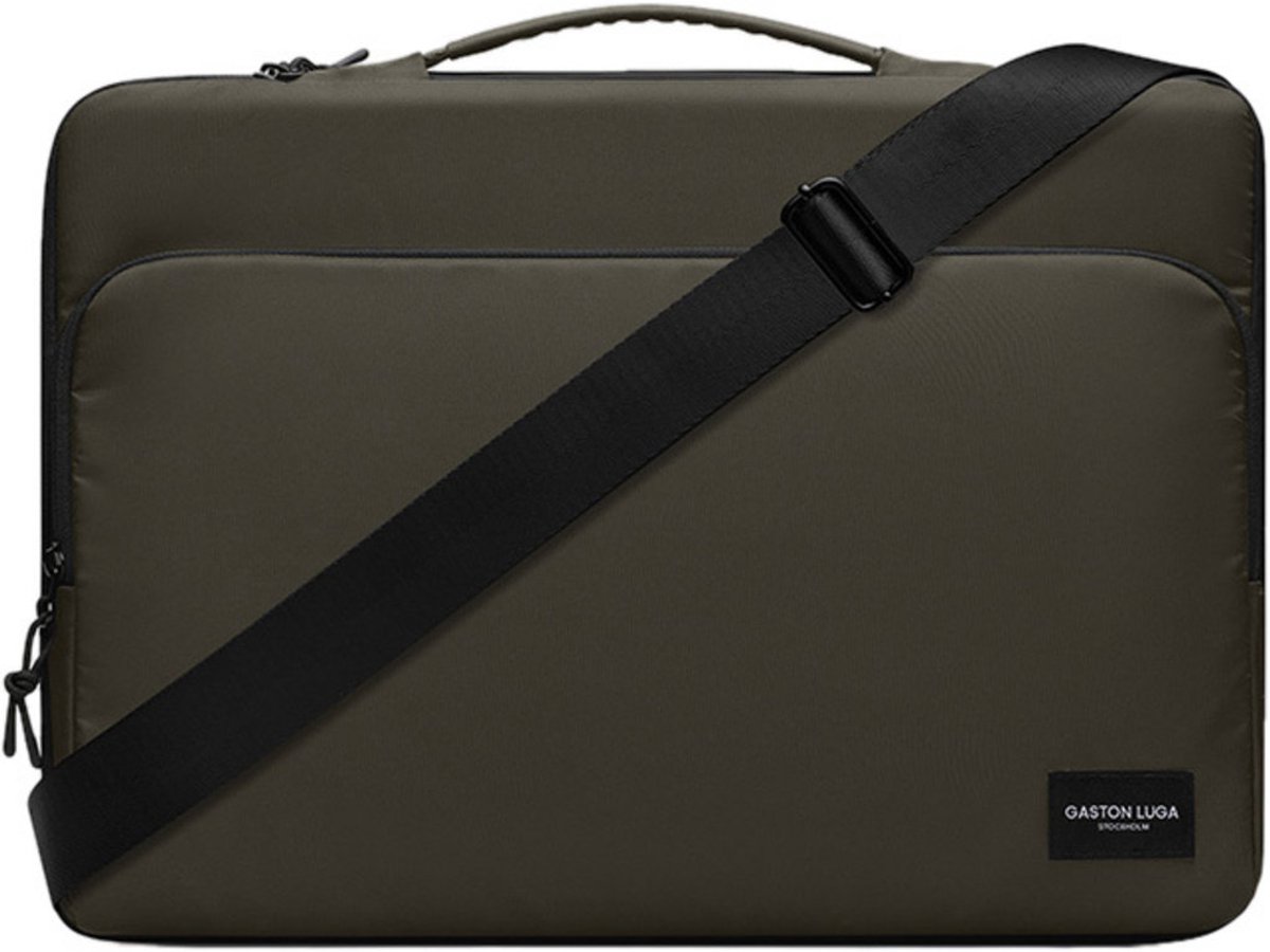 Gaston Luga Däsh Laptoptas - Laptop Sleeve - Cushioned Aktetas - 16 inch - Olijfgroen