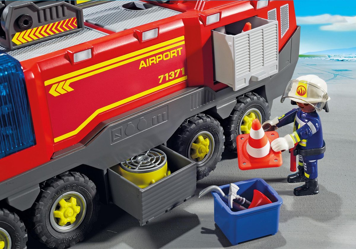 PLAYMOBIL City Action Luchthavenbrandweerwagen met licht en geluid - 71371 — afbeelding 3