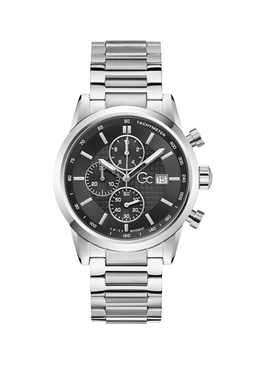Gc Gc Gallant Quartz Chronograaf Horloge Zilveren Toon Case: 100% Stainless Steel | Armband: 100% Stainless Steel 42 mm Z61001G2, Z61002G9