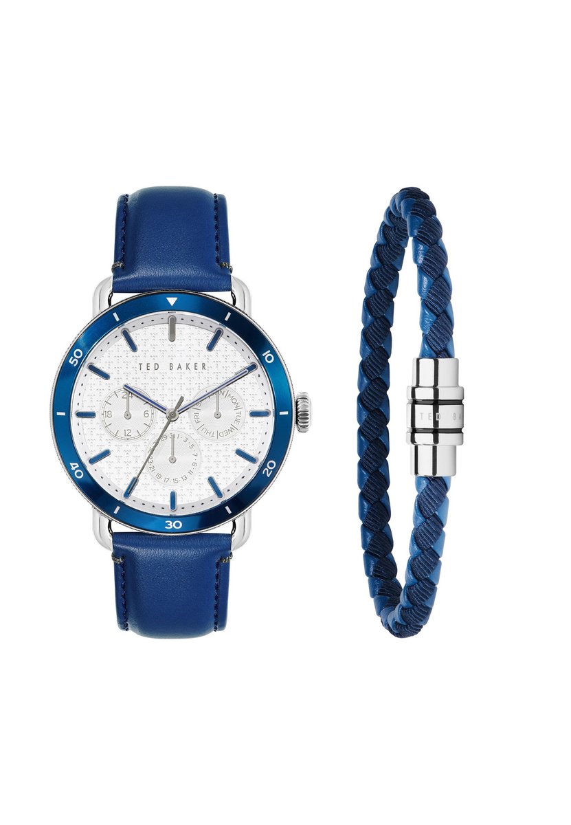 Ted Baker Margarit Quartz Analoog Horloge Blauw Case: 100% Stainless Steel | Armband: 100% Leather 46 mm BKG0289009I