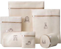 House of Husk Waszakken - Wasnetten - Set van 6 - Bescherm je Wasgoed en Wasmachine - Beige