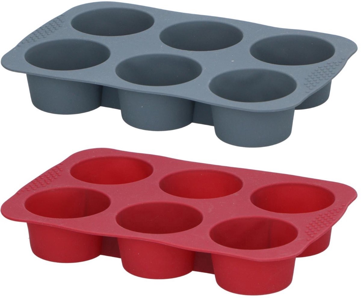 Muffinvorm - Cupcake vorm - Baking mold - Siliconen - Willekeurige kleur - Bakvorm voor 6 cupcakes - Ovenvorm - BPA-vrij - Jonyx
