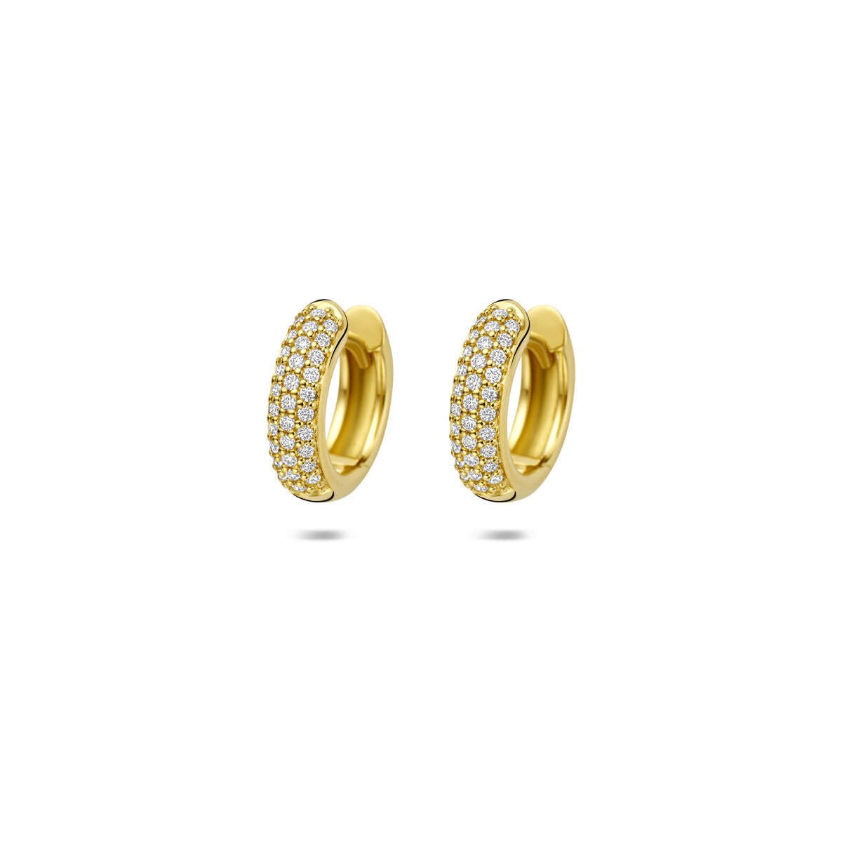 14K Geelgouden klapoorringen 0.21ct 2x 0.105ct h si 12 mm - 4035599