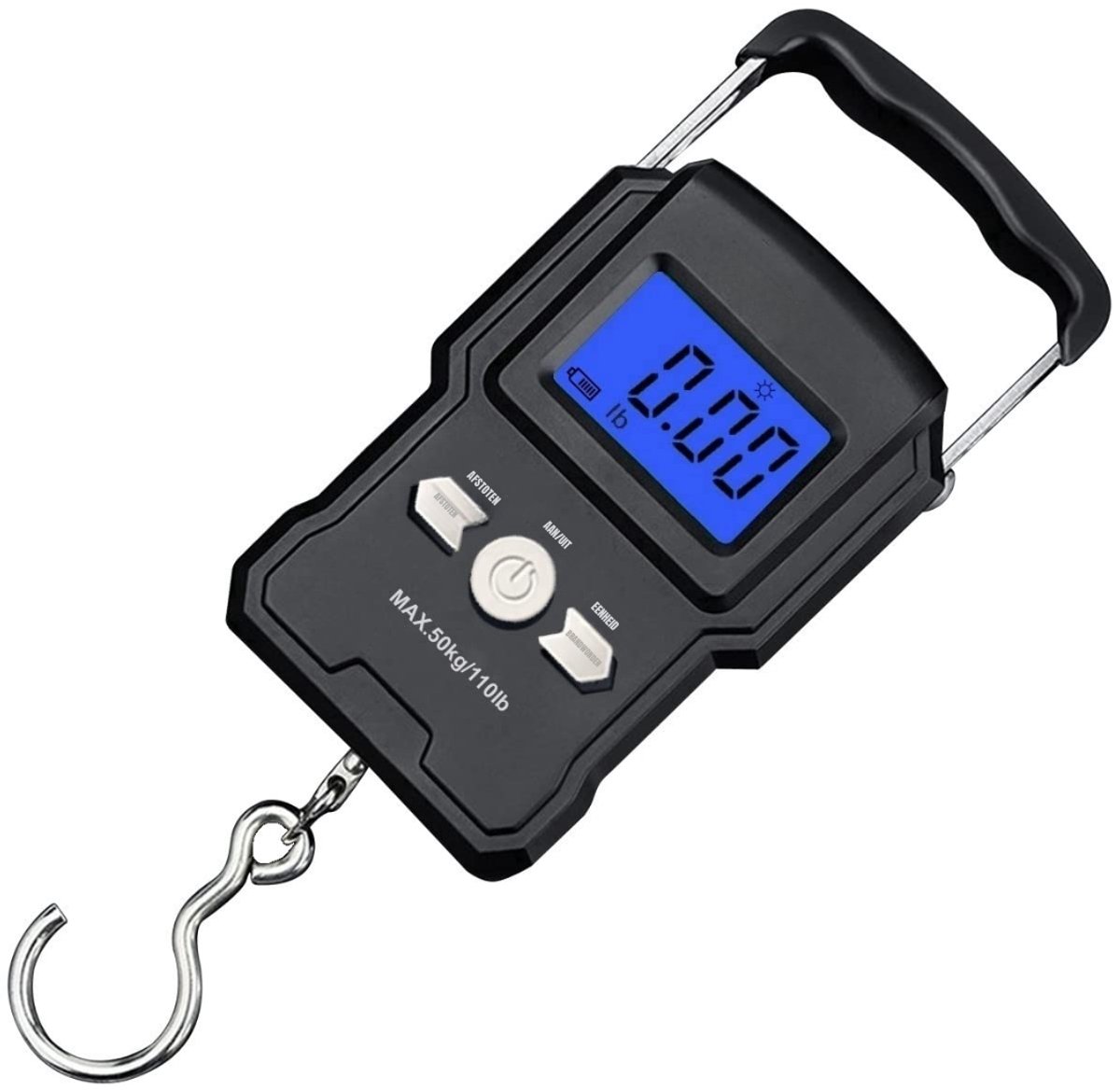 MMM® Hangweegschaal - Bagageweegschaal - Weeghaak - Zwart - 9cm x 6cm x 3cm