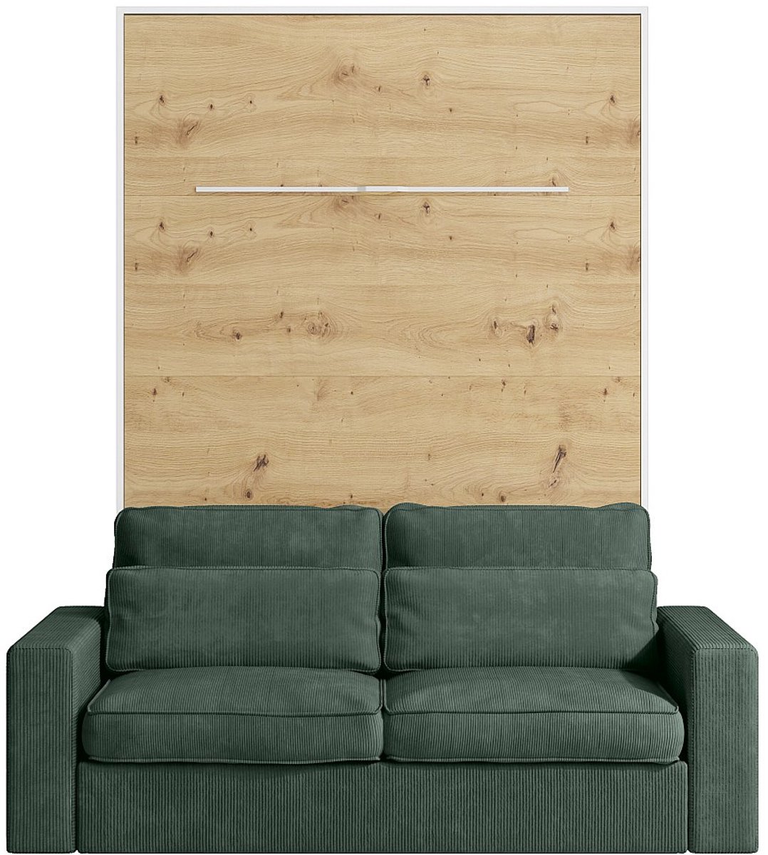 Vente-unique Bedkast hout natuurlijk licht, wit 140 x 200 cm