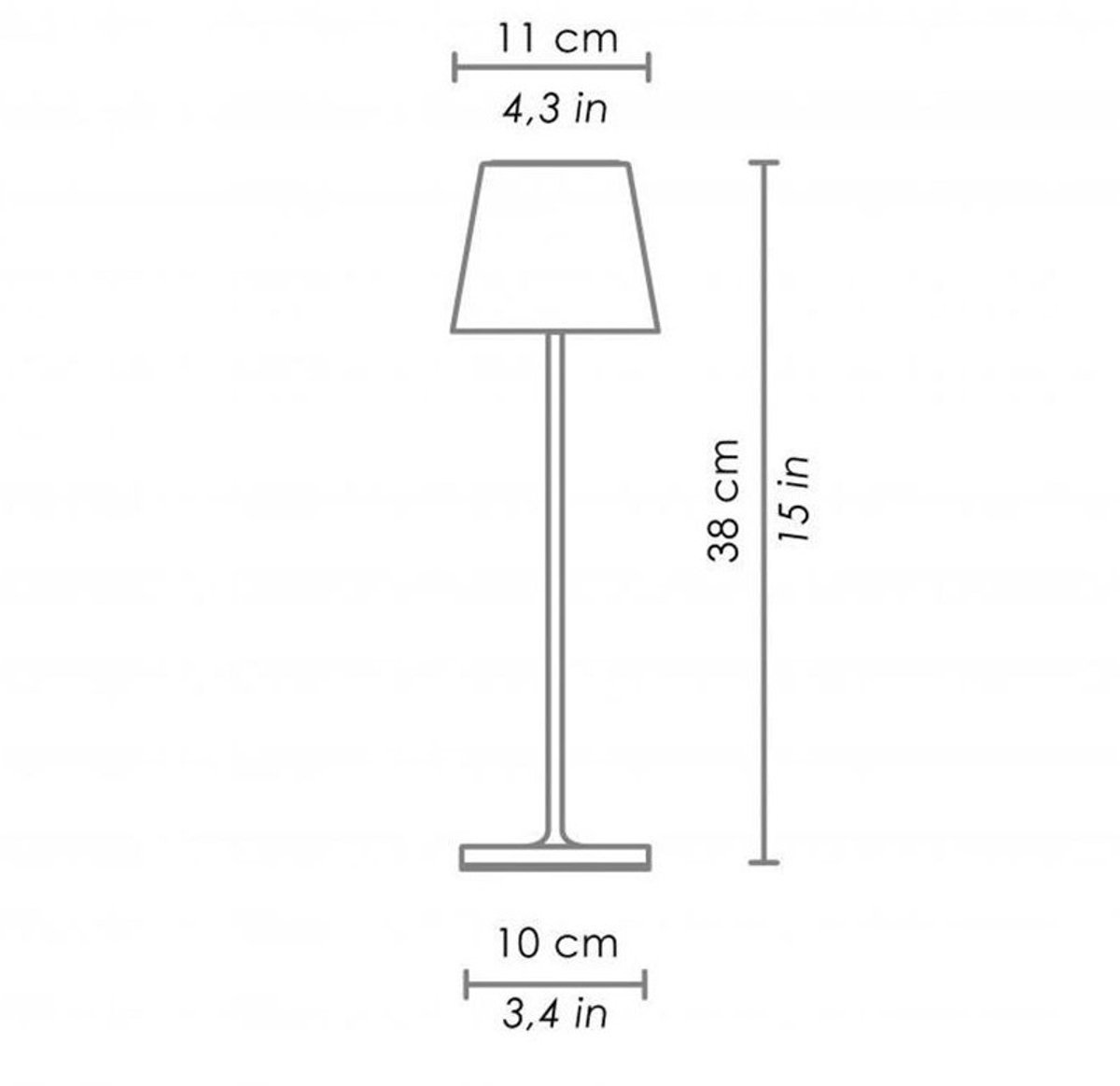 Zafferano Poldina Pro Corten LED-tafellamp, oplaadbaar en dimbaar, met een batterijduur tot 12 uur. Geschikt voor buitengebruik, IP65-classificatie.
