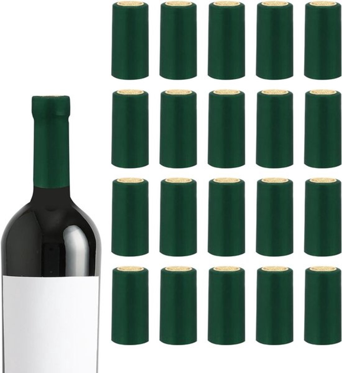 Thermocapsules voor wijnflessen, pvc materiaal, verzegeling, wijnkelder accessoires, groen, 150 stuks