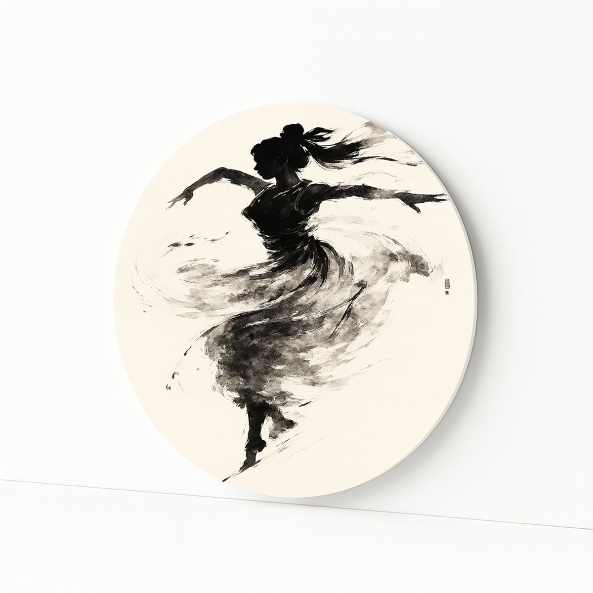 Dansende vrouw – wandpaneel – wandschaal – Forex muurcirkel – 80x80 cm