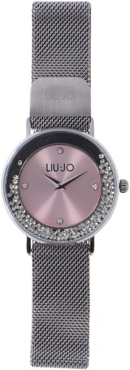 Elegant Dameshorloge Roze Wijzerplaat Zilverkleurige Band