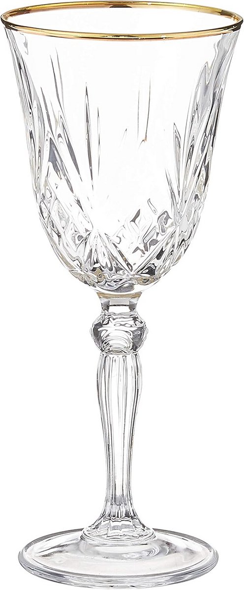 Set van 4 Elegante Kristallen Witte Wijnglazen met Gouden Rand