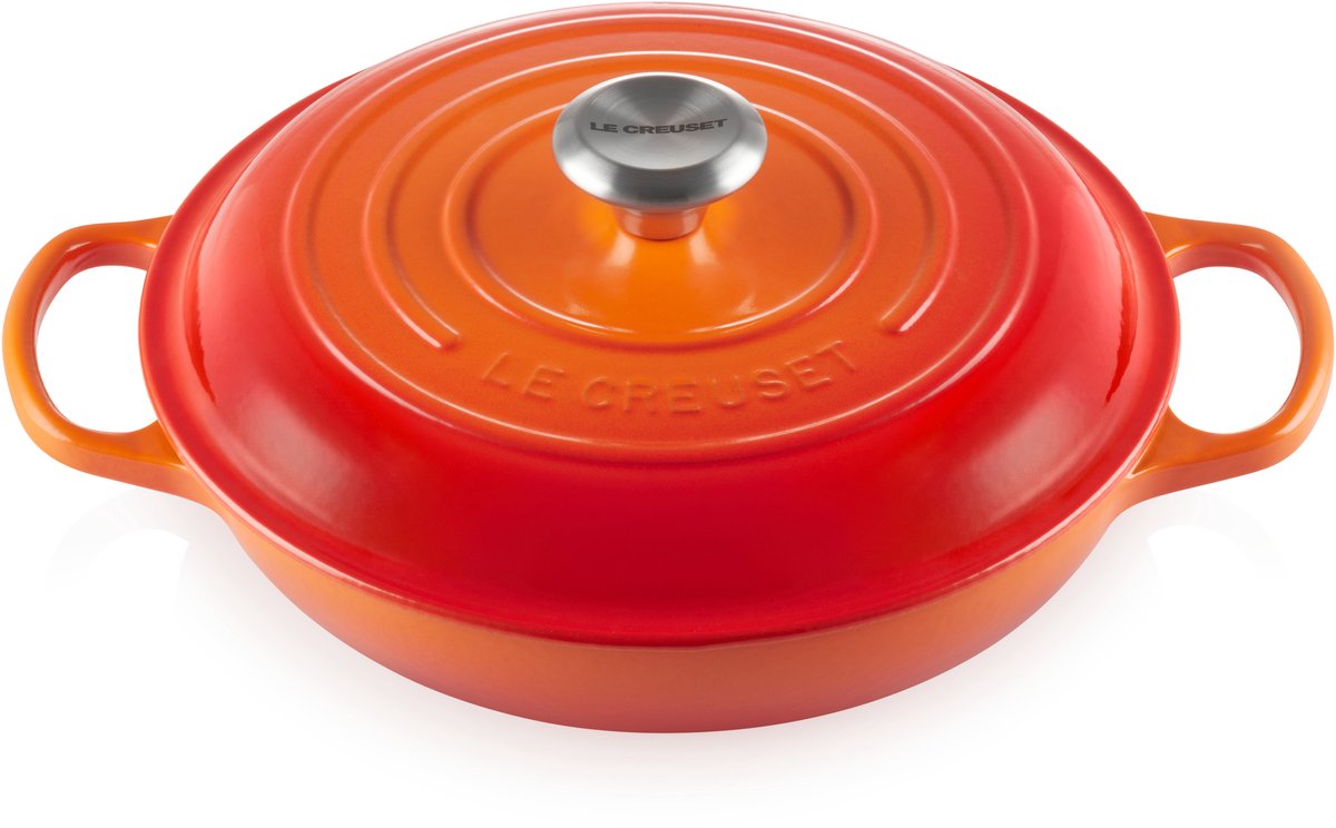 Le Creuset - Gietijzeren ronde campagnard in Oranje-rood 3,5L