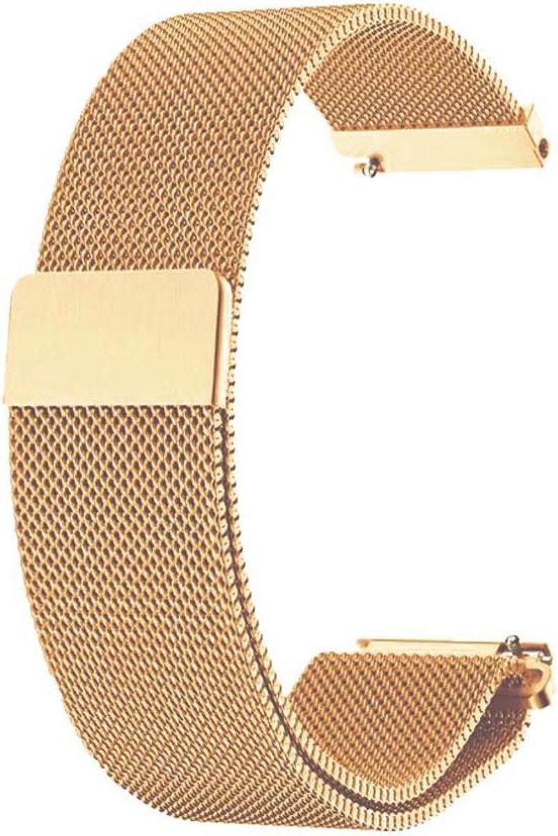 Metalen Horlogeband - Quick Release - Mesh Geweven - Roestvrijstalen Gesp - Verstelbare Magnetische Sluiting - Dames - Heren - Zilver - Stijlvol - Horlogeband Geschikt voor Verschillende Horloges - Metalen Band