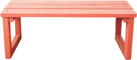 Banc de jardin en bois robuste - Livré monté - Banc de jardin rouge 170 x 45 x 45 cm - Idéal pour trois personnes - Traité à l'huile (teinté)