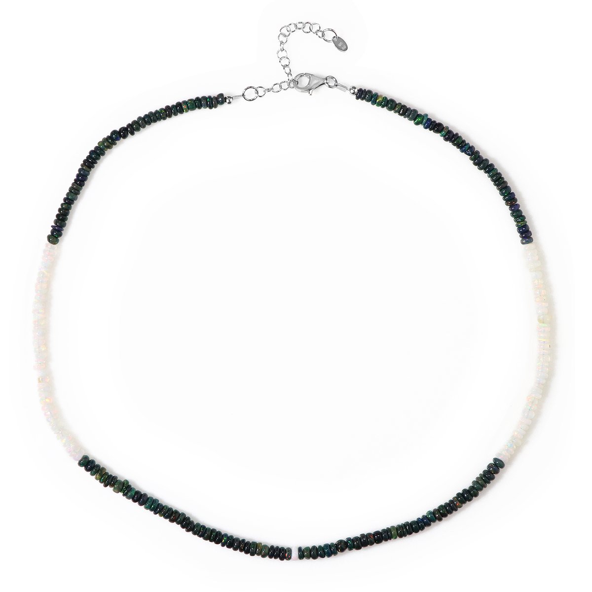 Cavill - Zilveren Halsketting - 925 Sterling Zilver - Mezezo en Welo Ethiopische Opalen 29 5 ct - Verstelbaar 45-50 cm - Luxe Elegant