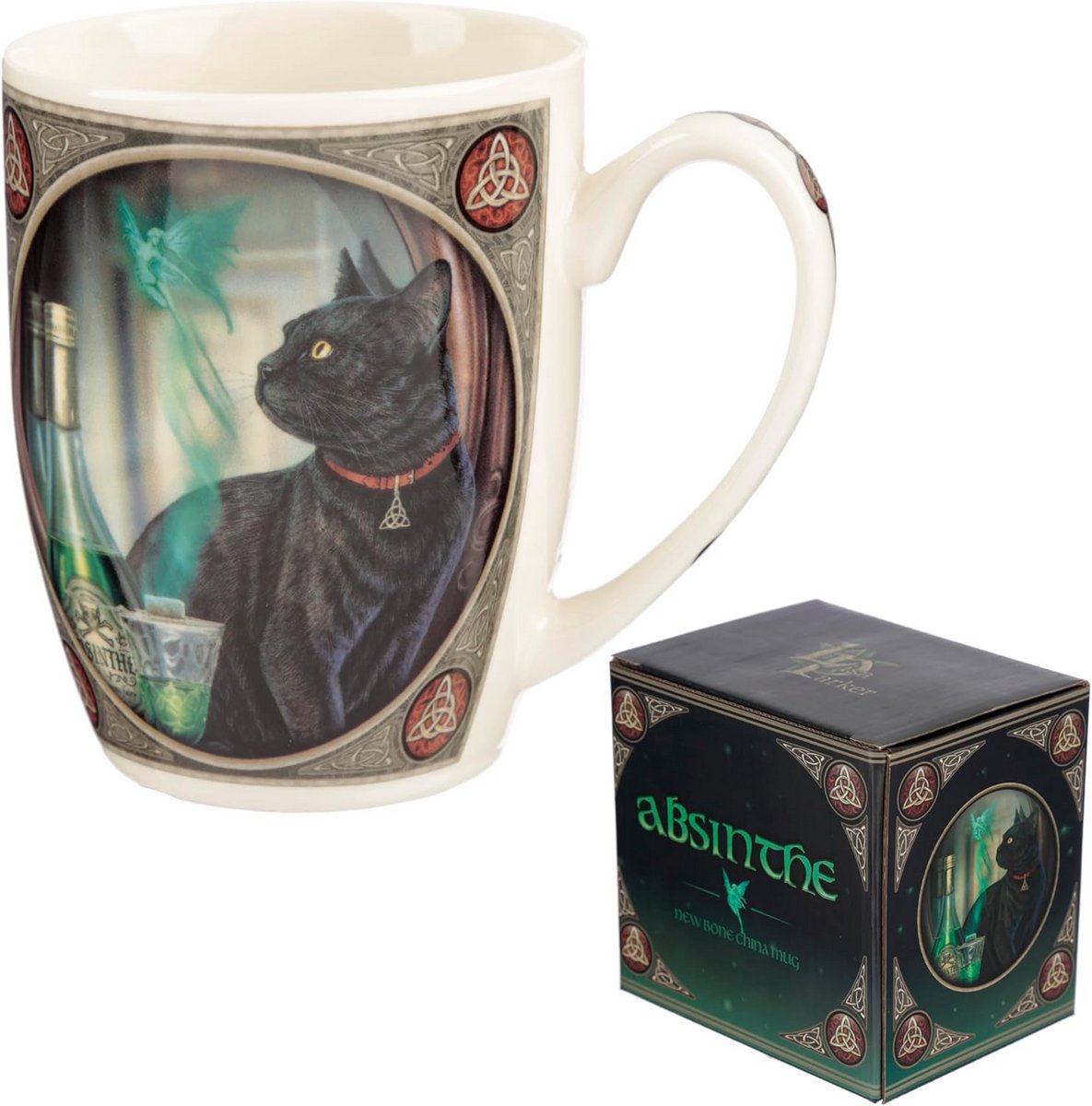 Mok met Kat en Absint Design - Theefeest Cadeau