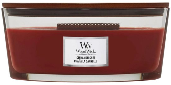 WoodWick Heartwick Flame Ellipse Geurkaars - Cinnamon Chai - 50 branduren