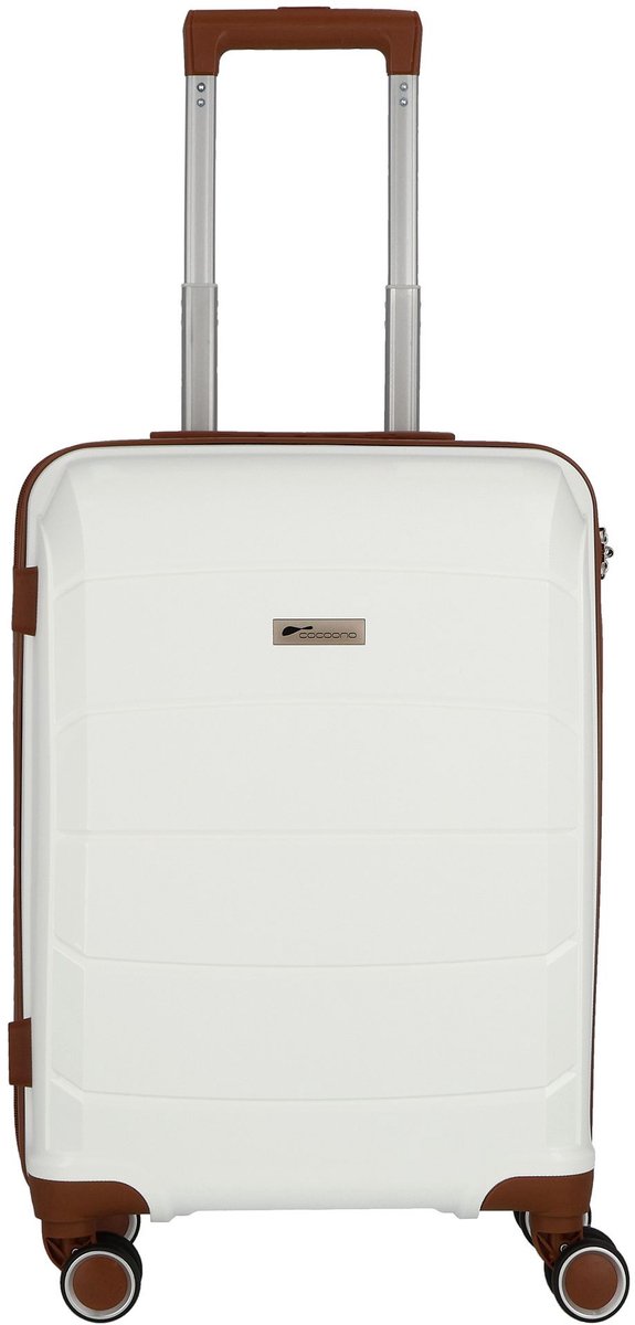 cocoono Graz 4 wielen Cabinewagen S 55 cm - Harde bagage - TSA slot - weiss-braun