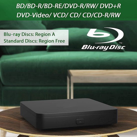 Mini Blu-Ray DVD Speler - 1080p Home Theater Video Speler met HDMI en USB Ondersteuning — afbeelding 2