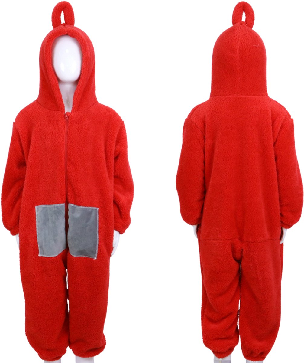JOYAKIDS® Tele Onesie Kinderen | Carnavalskleding Meisje & Jongen | Verkleedkleren Jongens Meisjes | Rood Verkleedkostuum Kids | Onesie Pyjama | Tubbie Kostuum Kind | Carnaval kleding | Verkleedkleding | Verkleed als | Groepskostuum | Maat 130 — afbeelding 12