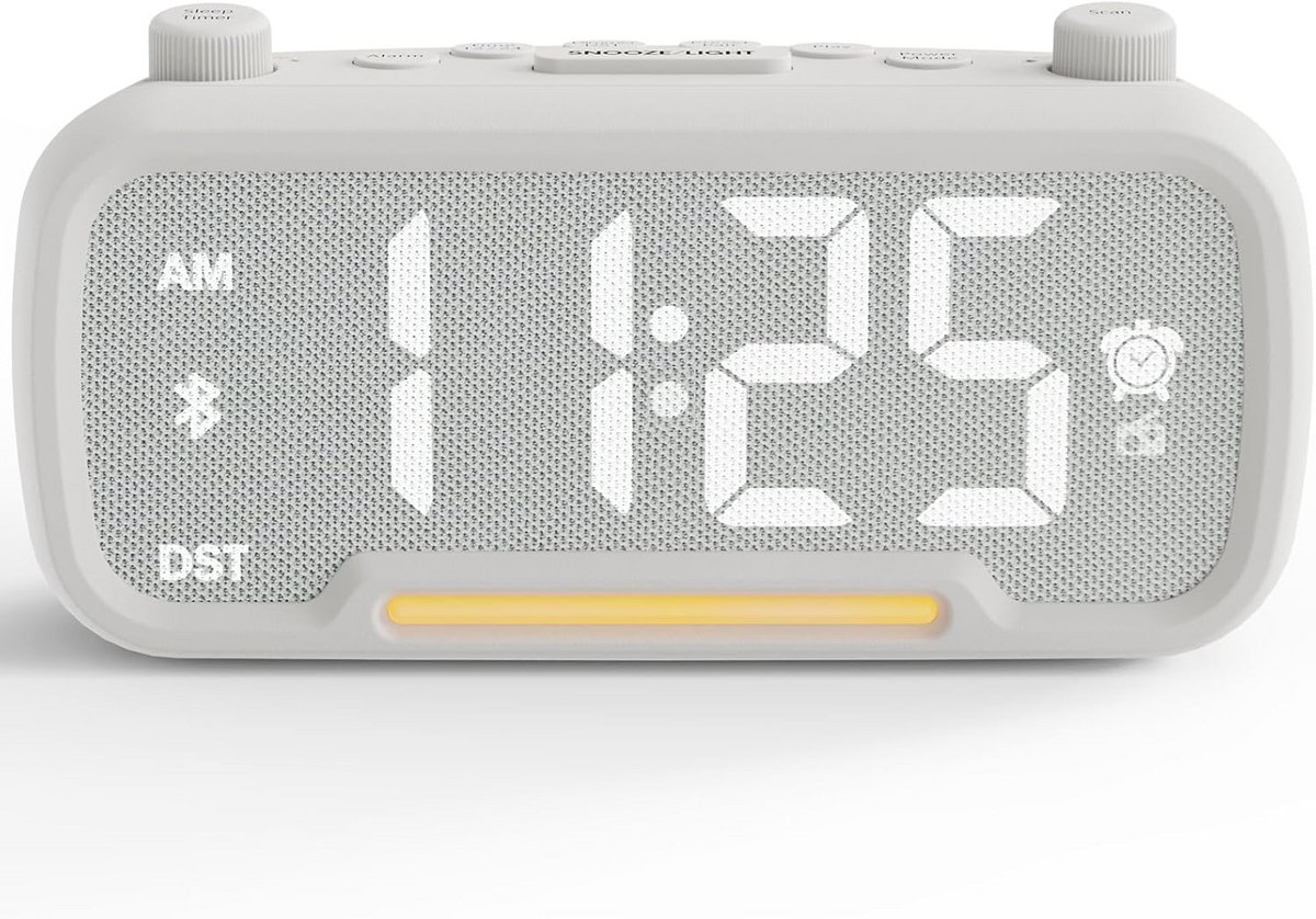 Digitale wekkerradio met Bluetooth, lichtwecker met USB oplader, batterijback-up, dimbaar, instelbaar volume voor diepe slapers