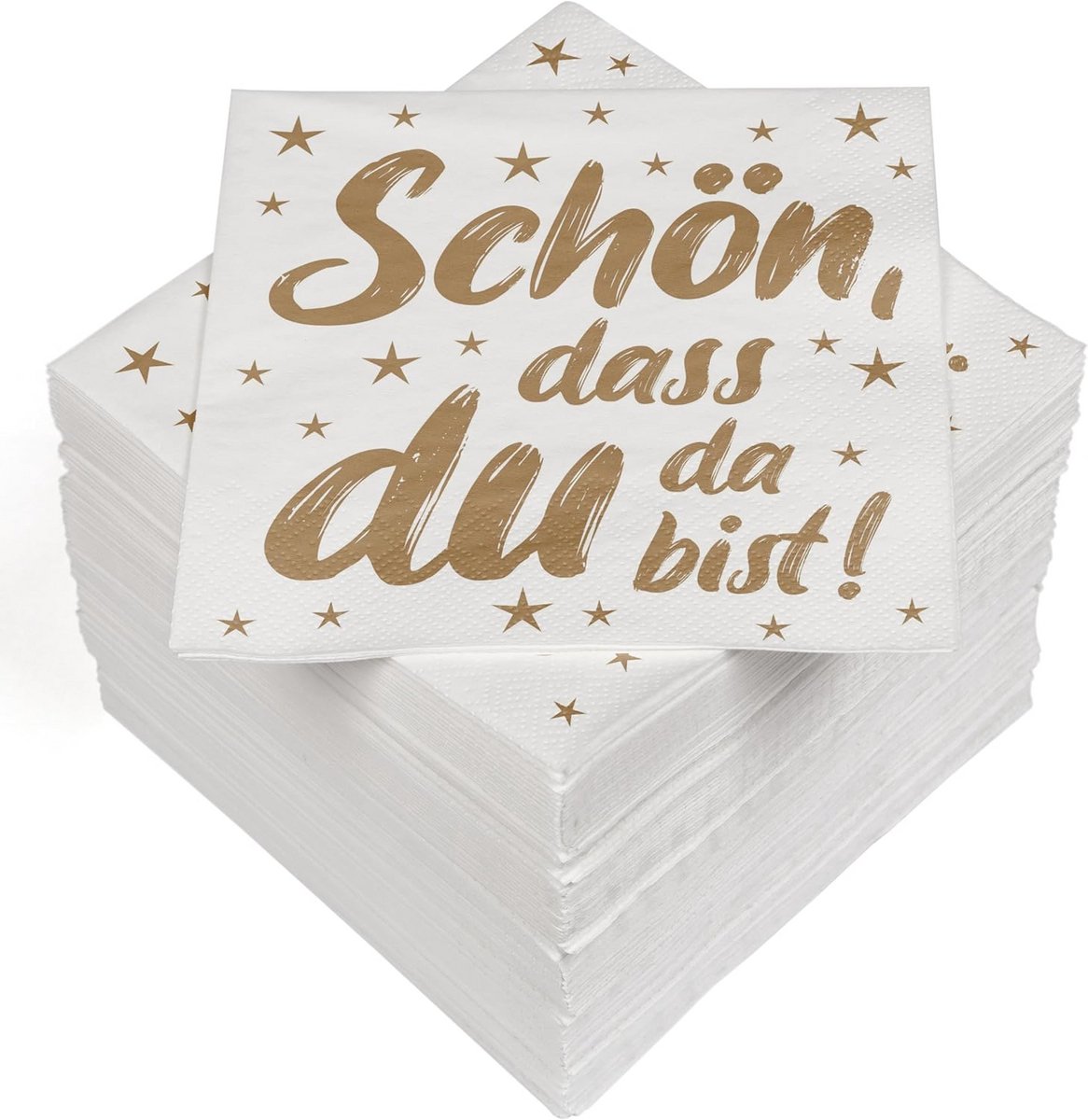 100 Gouden 'Schön dass du da bist' Servetten - 3-laags Luxe Papieren Servetten