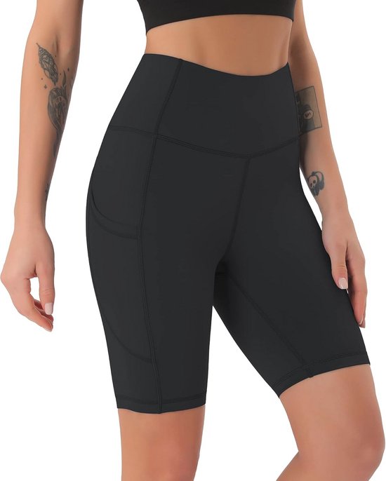 Hoge Taille Trainingsshorts voor Dames met Verborgen Zakken - Niet-Doorzichtige Sportieve Shorts — afbeelding 2