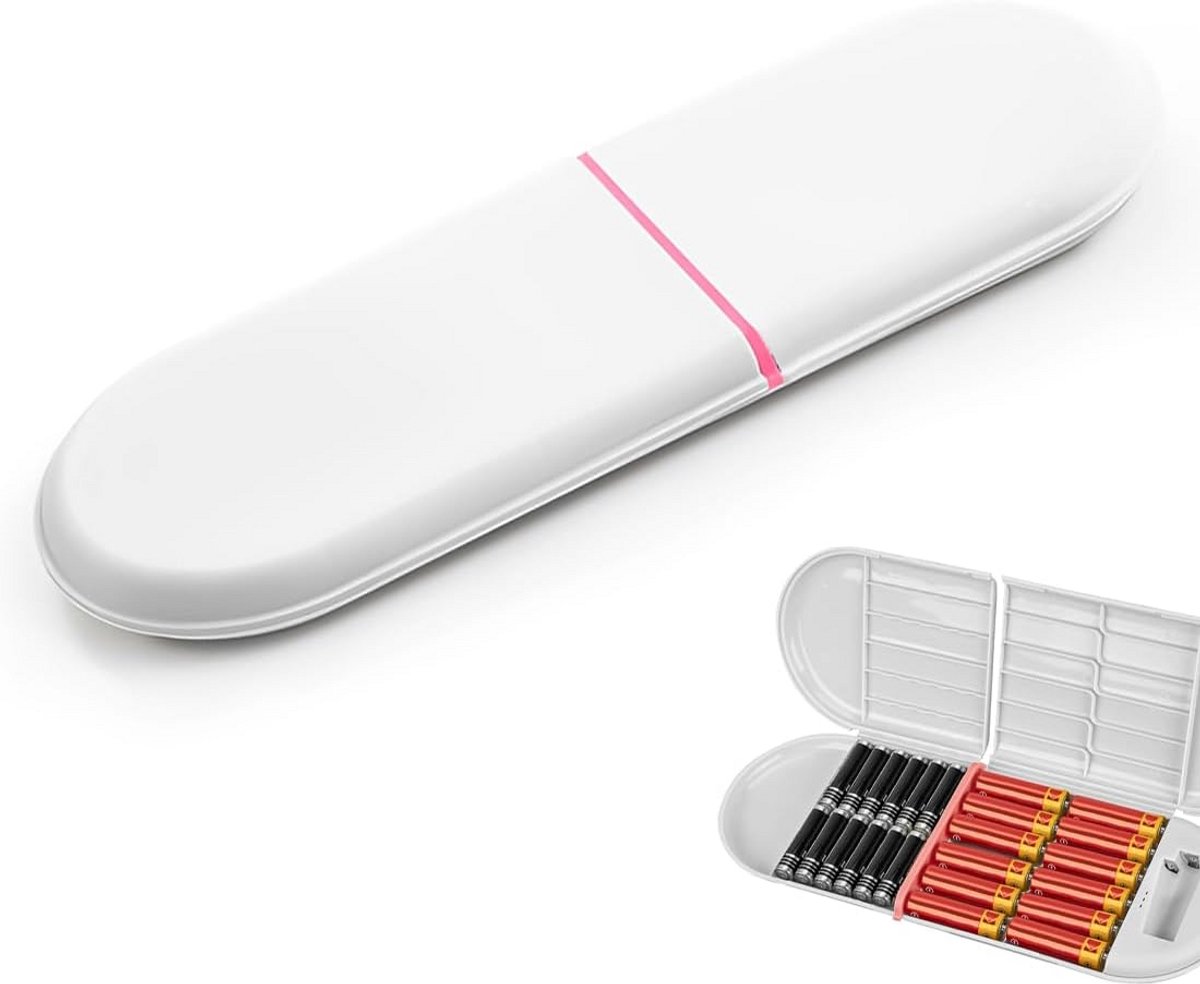 Batterijhouder met Tester voor AA en Knoopcellen - Batterij Opbergdoos met Niveau Indicator
